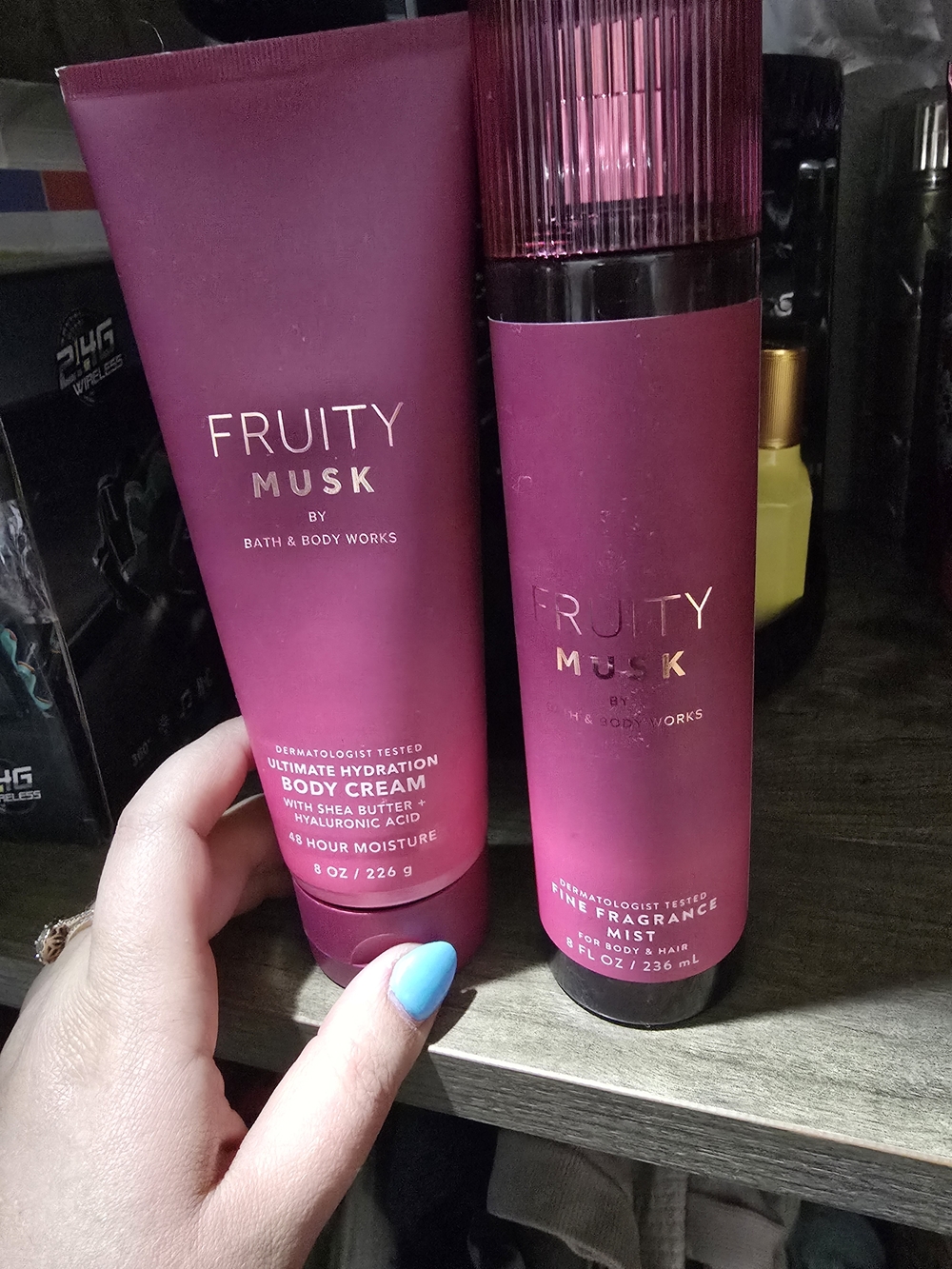 Bath & Body Works Fruity Musk Body Cream & Fine Fragrance Mist - Magenta